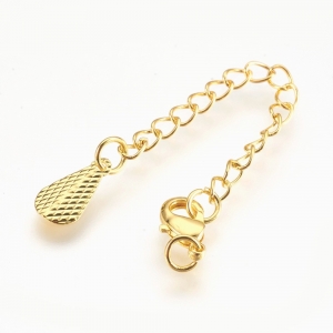 DQ extension chain drop gold 3mm, per piece